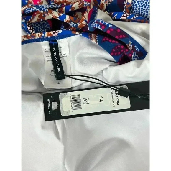 BCBGMAXAZRIA One Piece Swimsuit Asymmetrical Lace Up Back Swimsuit NWT Size 14 - Picture 8 of 11